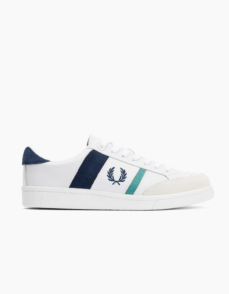 Fred Perry B725 Leather Suede Men's White/Navy/Mint Trainers