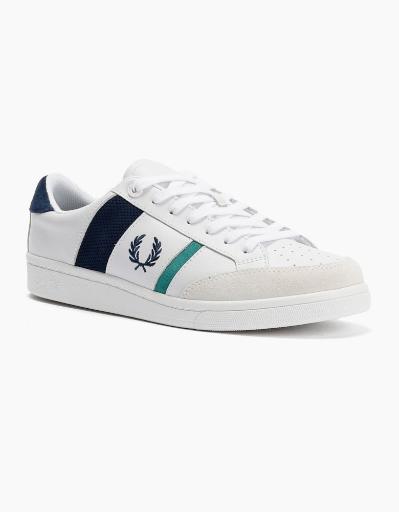 Fred Perry B725 Leather Suede Men's White/Navy/Mint Trainers