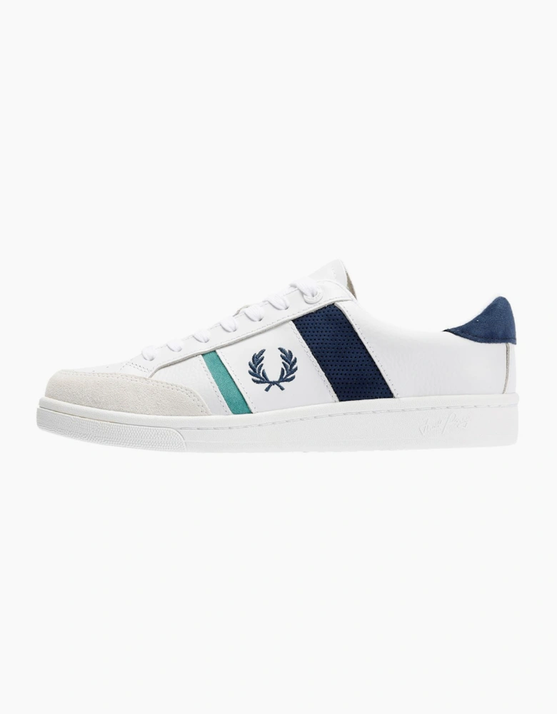 Fred Perry B725 Leather Suede Men's White/Navy/Mint Trainers