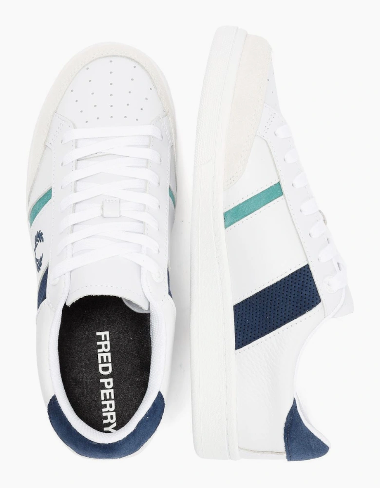 Fred Perry B725 Leather Suede Men's White/Navy/Mint Trainers