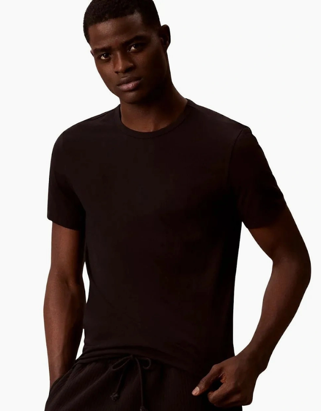 3-Pack Cotton Microfibre Stretch T-Shirts, Black/White/Blue