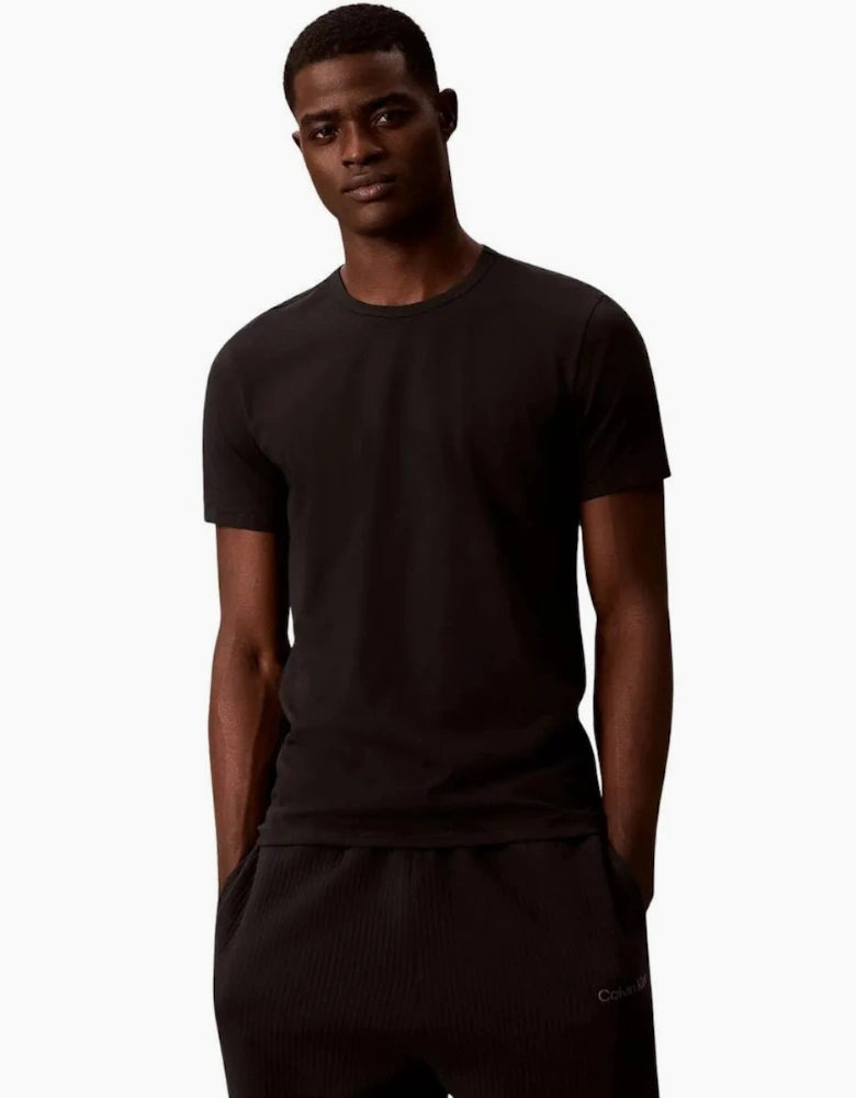 3-Pack Cotton Microfibre Stretch T-Shirts, Black/White/Blue