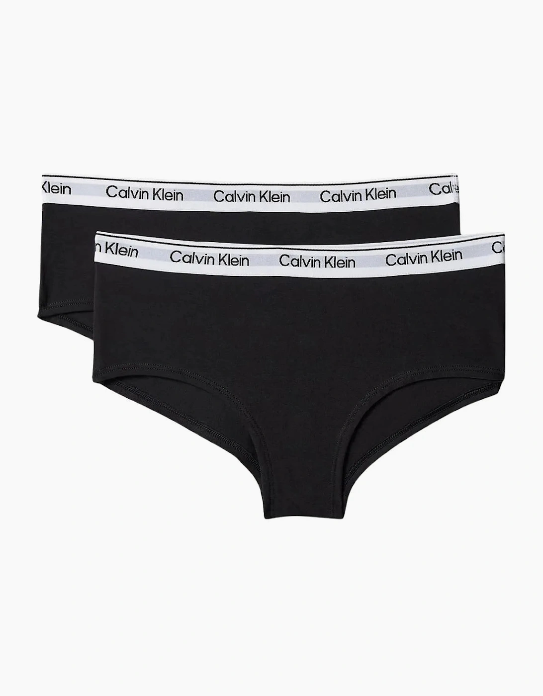 Girls 2-Pack Icon Cotton Stretch Boy Shorts, Black, 4 of 3