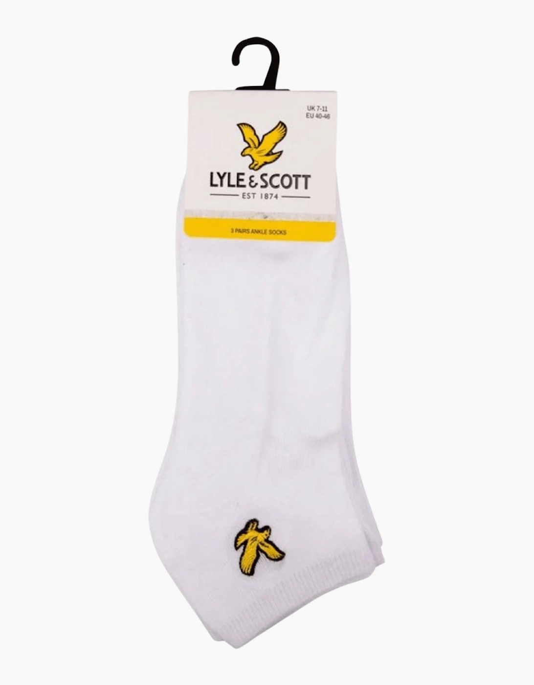 3-Pack Ross Trainer Socks, White