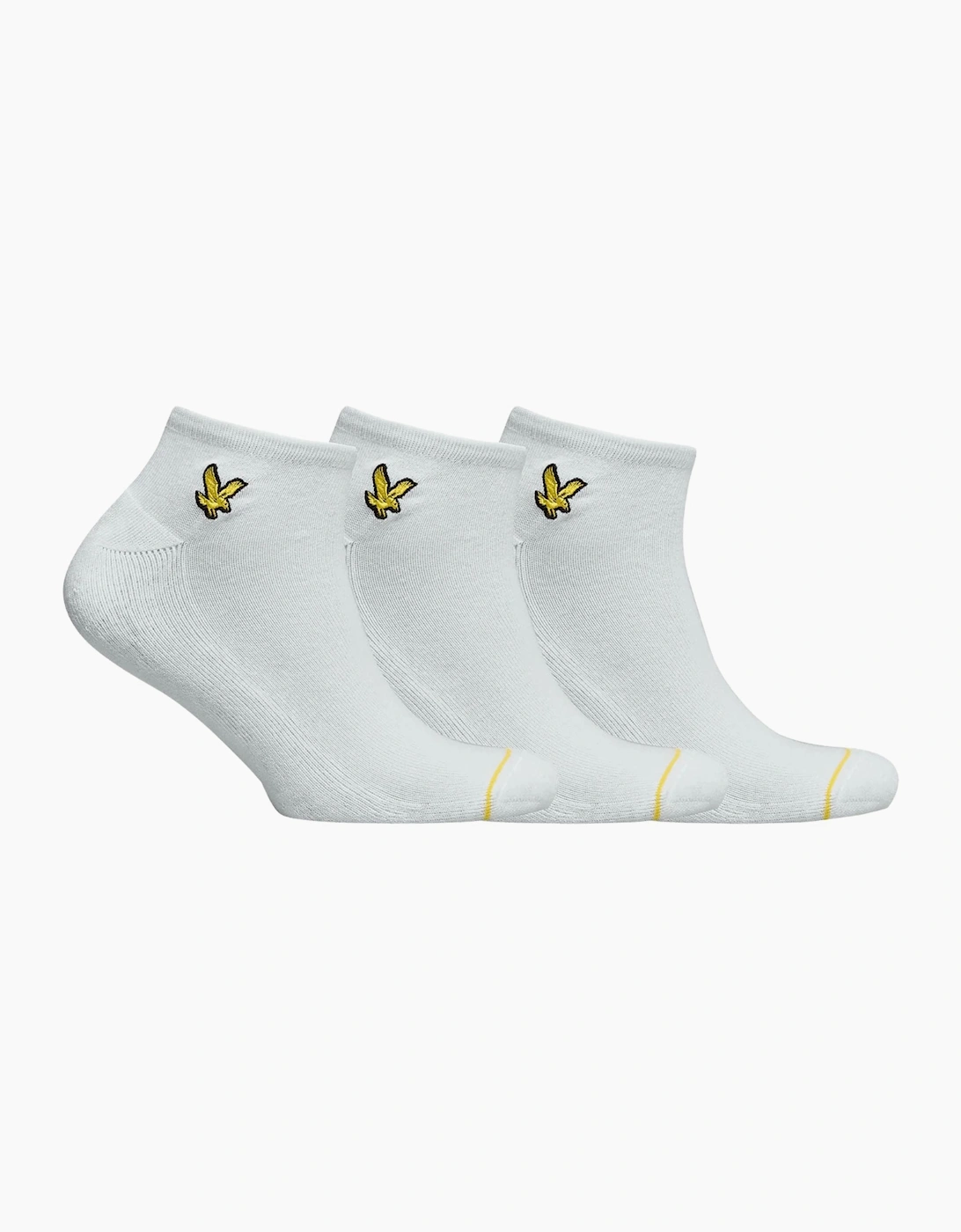 3-Pack Ross Trainer Socks, White, 4 of 3