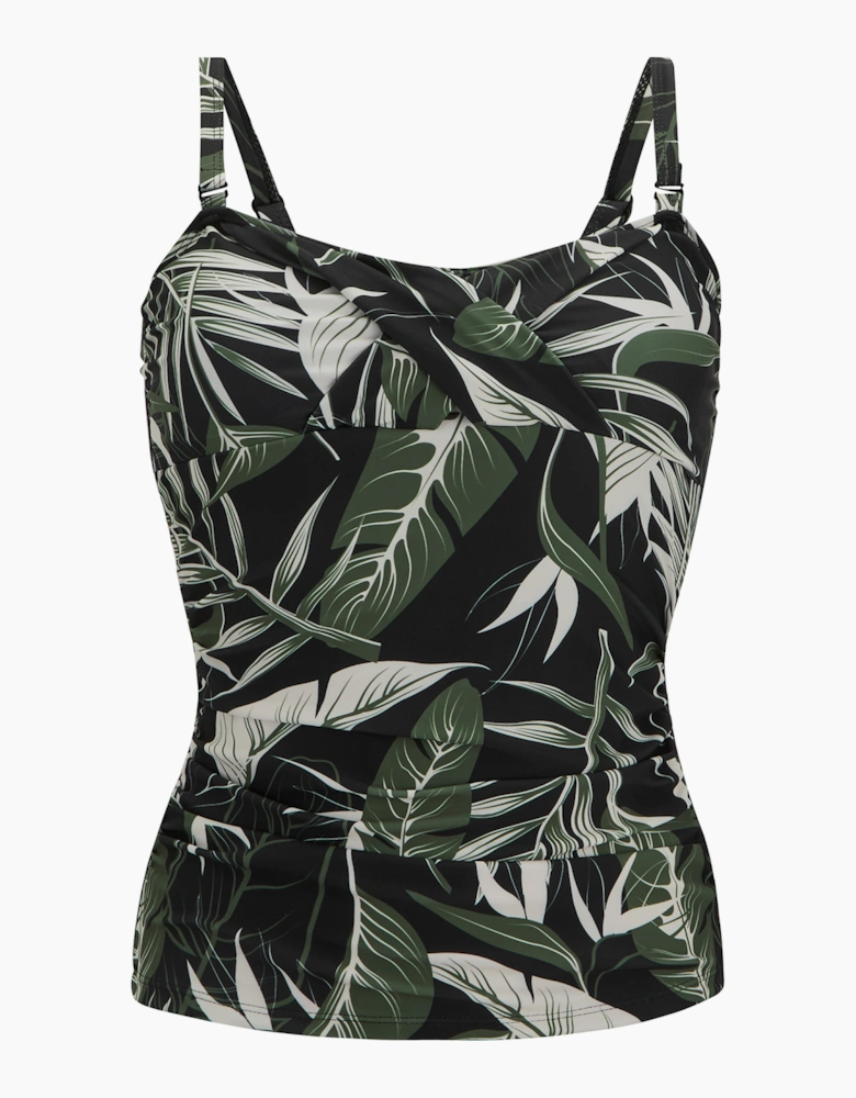 Womens/Ladies Aceana III Tropical Leaves Tankini Top