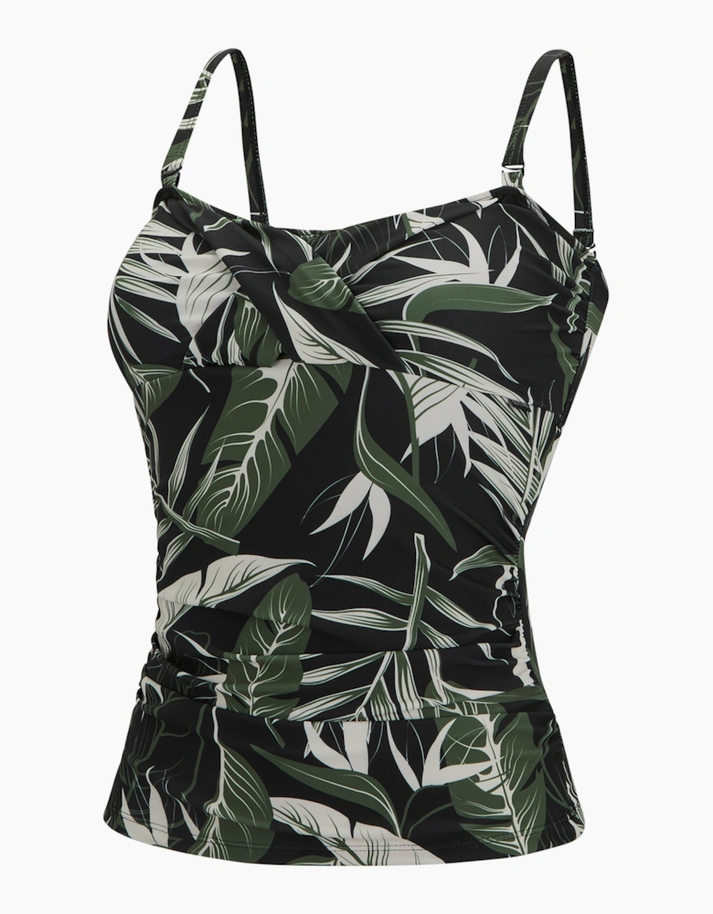 Womens/Ladies Aceana III Tropical Leaves Tankini Top