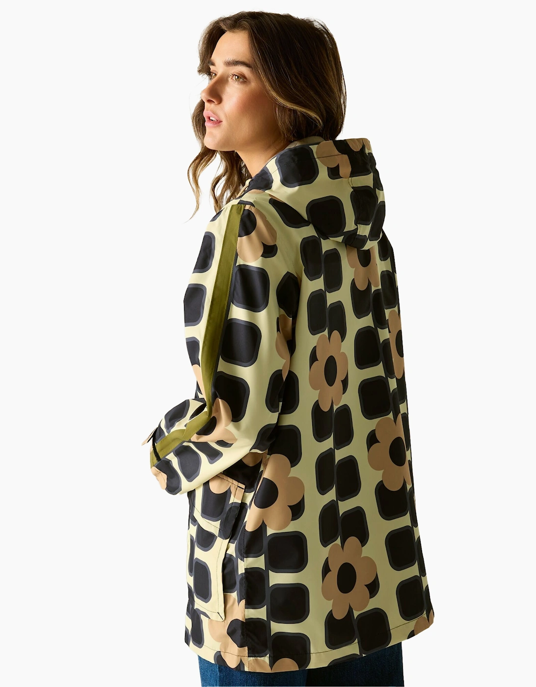 Womens/Ladies Orla Kiely Giant Square Flower Mid Length Waterproof Jacket