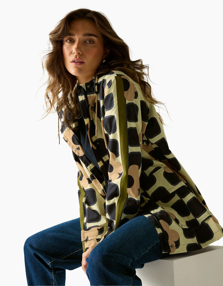 Womens/Ladies Orla Kiely Giant Square Flower Mid Length Waterproof Jacket
