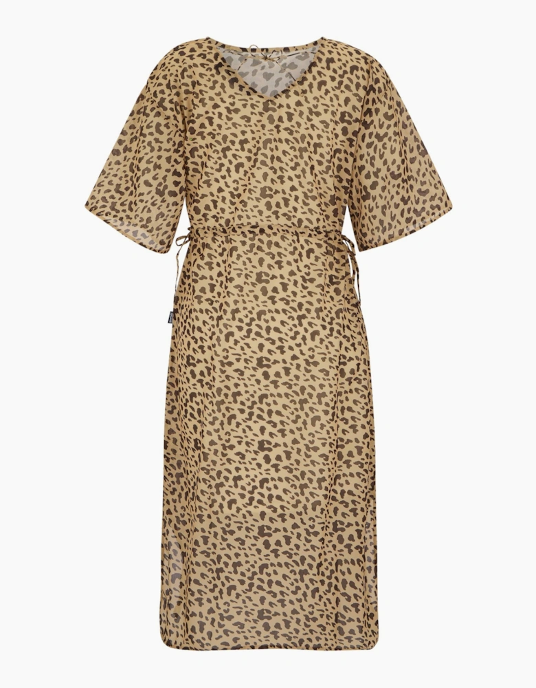 Womens/Ladies Avorno Abstract Leopard Print Kaftan