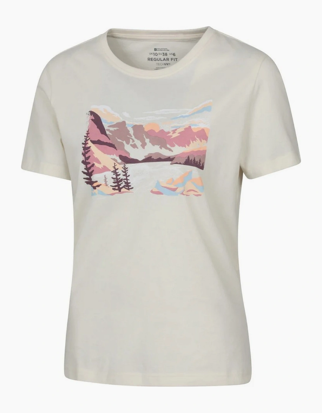 Mountain Warehouse Women's Cream / Living Lakes T-Shirt - Size 8