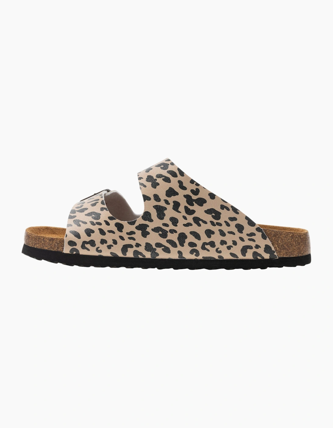 Womens/Ladies Mia Leopard Print Double Strap Sandals