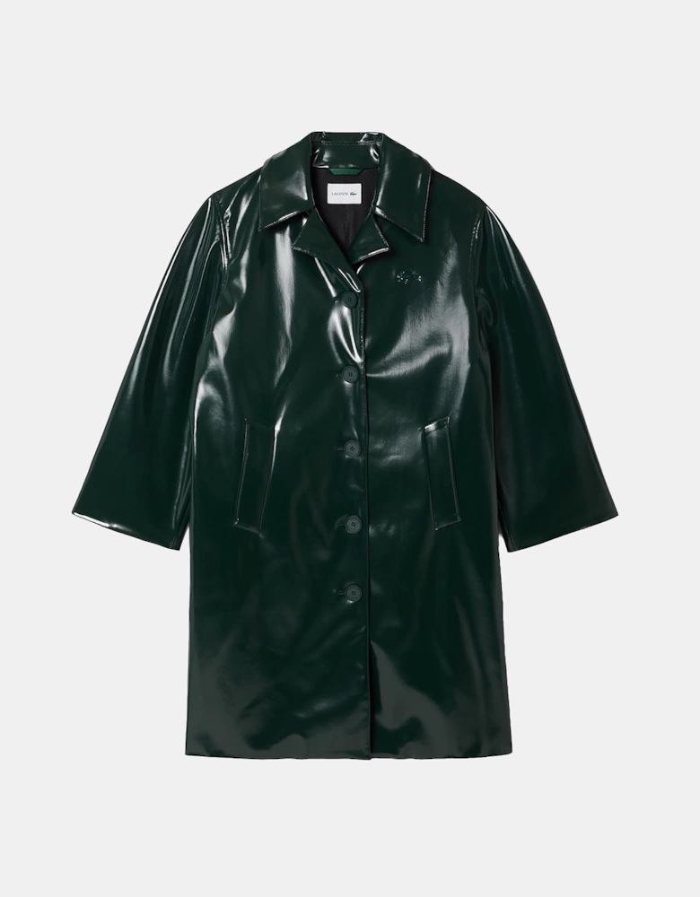 Tailored Collar Vinyl Trench Coat