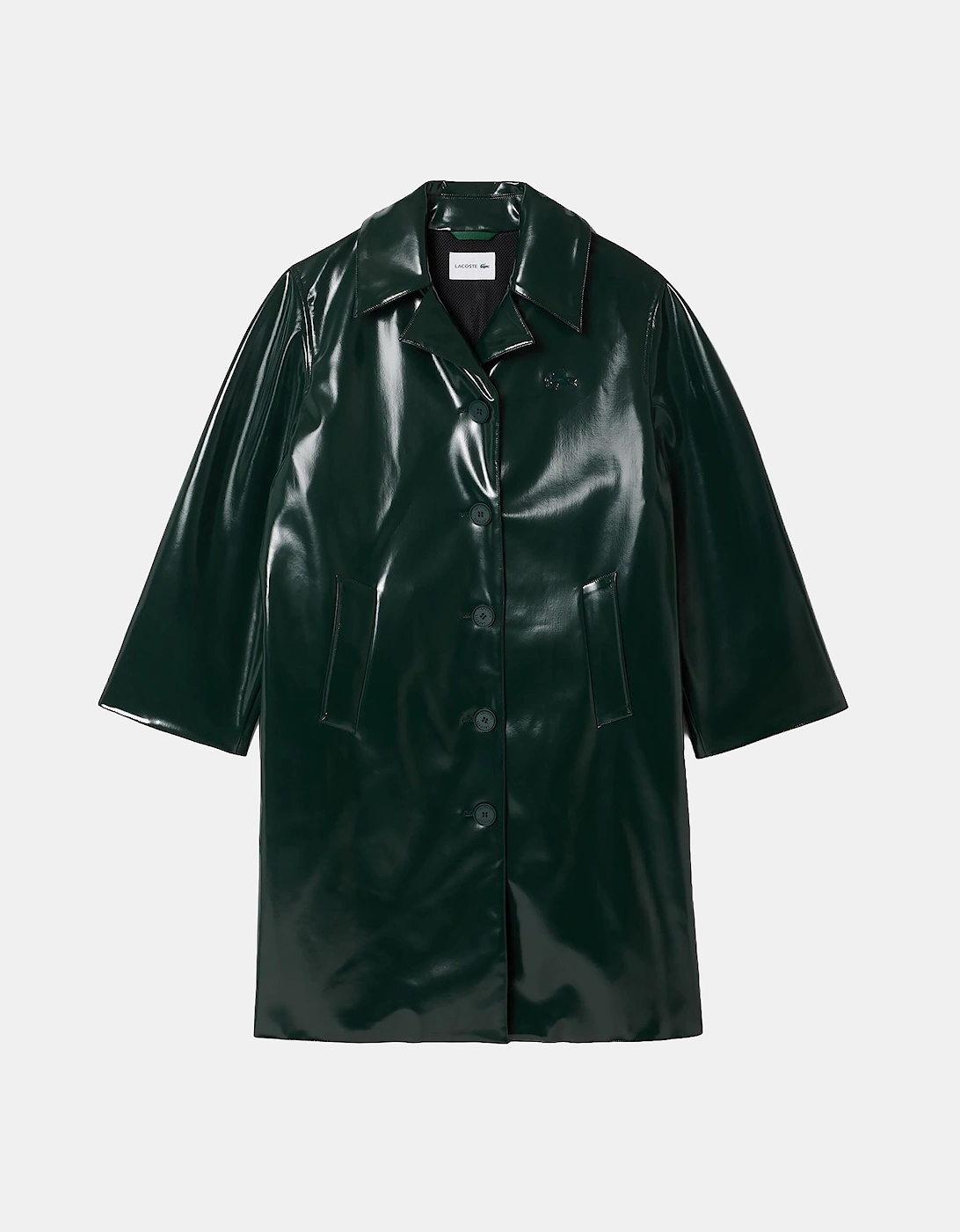 Tailored Collar Vinyl Trench Coat