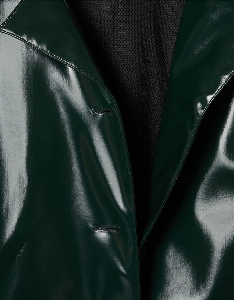 Tailored Collar Vinyl Trench Coat