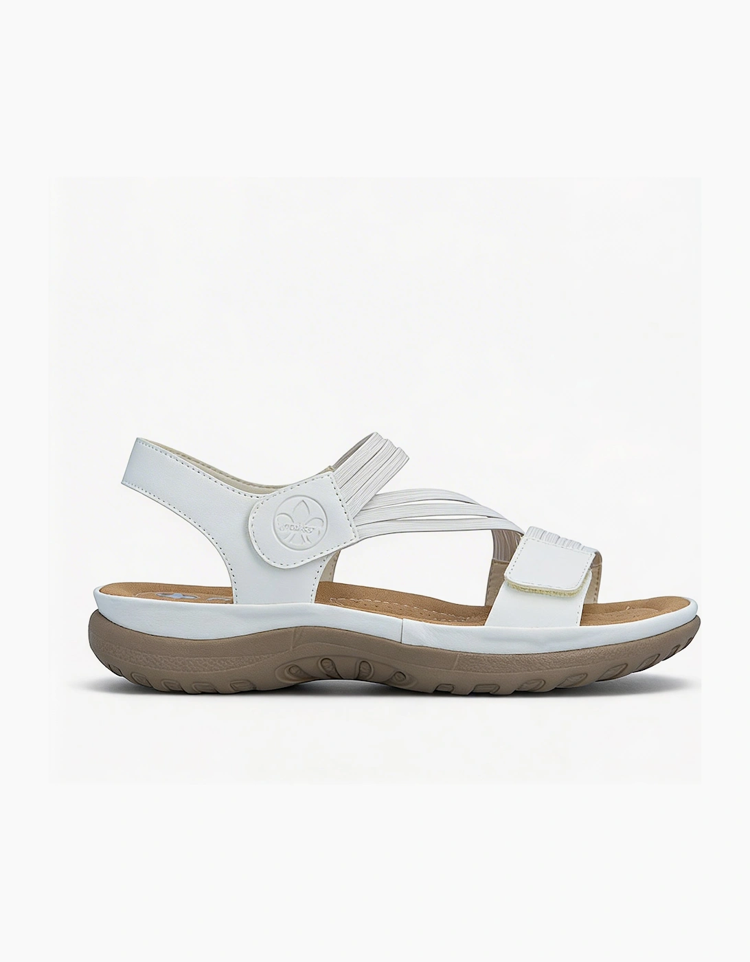 64870 Womens Ankle Strap Sandals White, 6 of 5