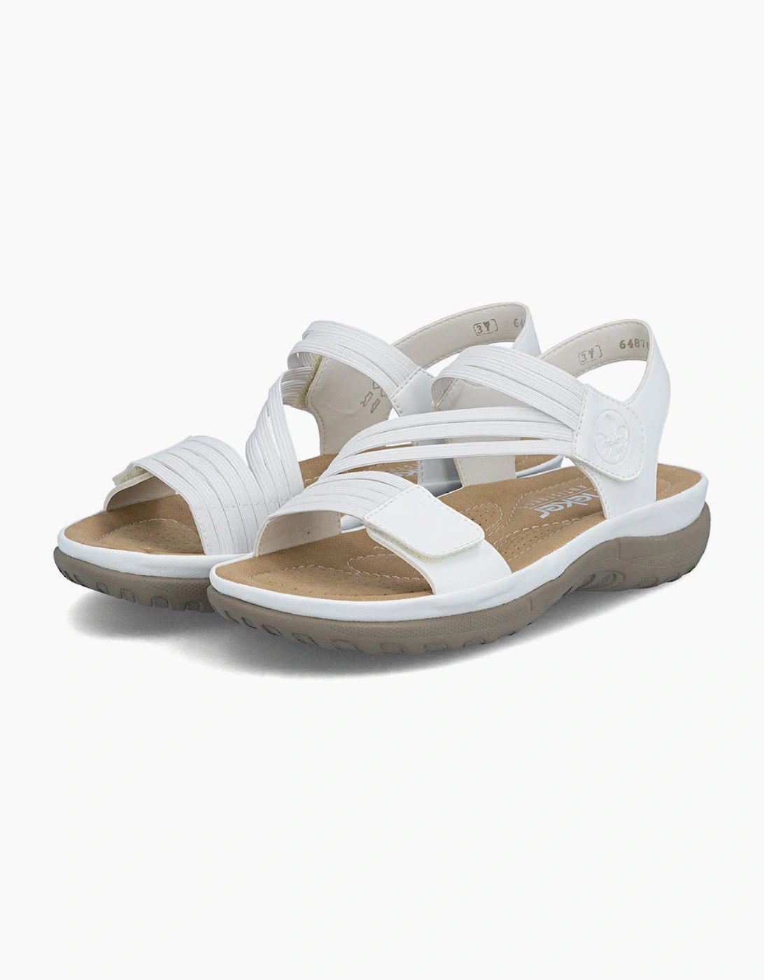 64870 Womens Ankle Strap Sandals White
