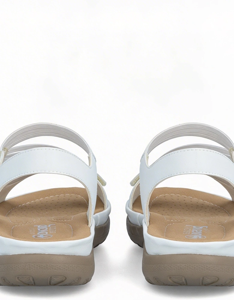 64870 Womens Ankle Strap Sandals White