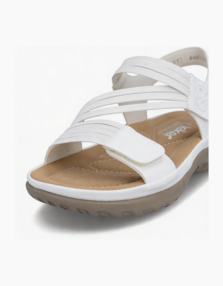 64870 Womens Ankle Strap Sandals White