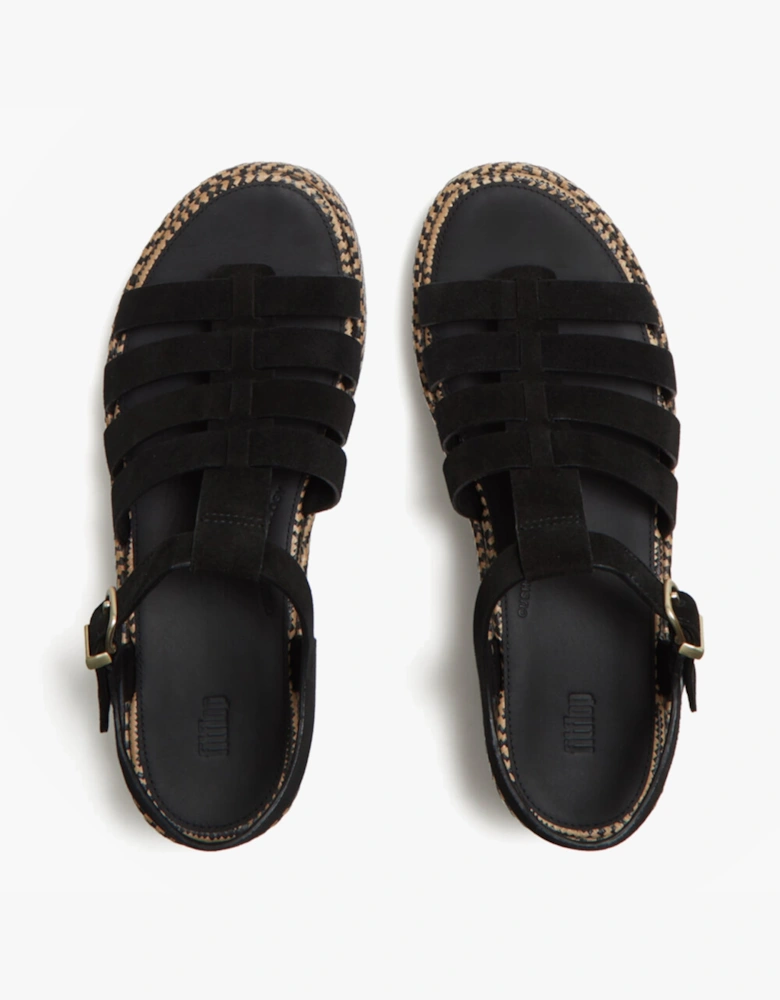 PLATFFORMS GRAPHIC Womens Wedge Sandals Black