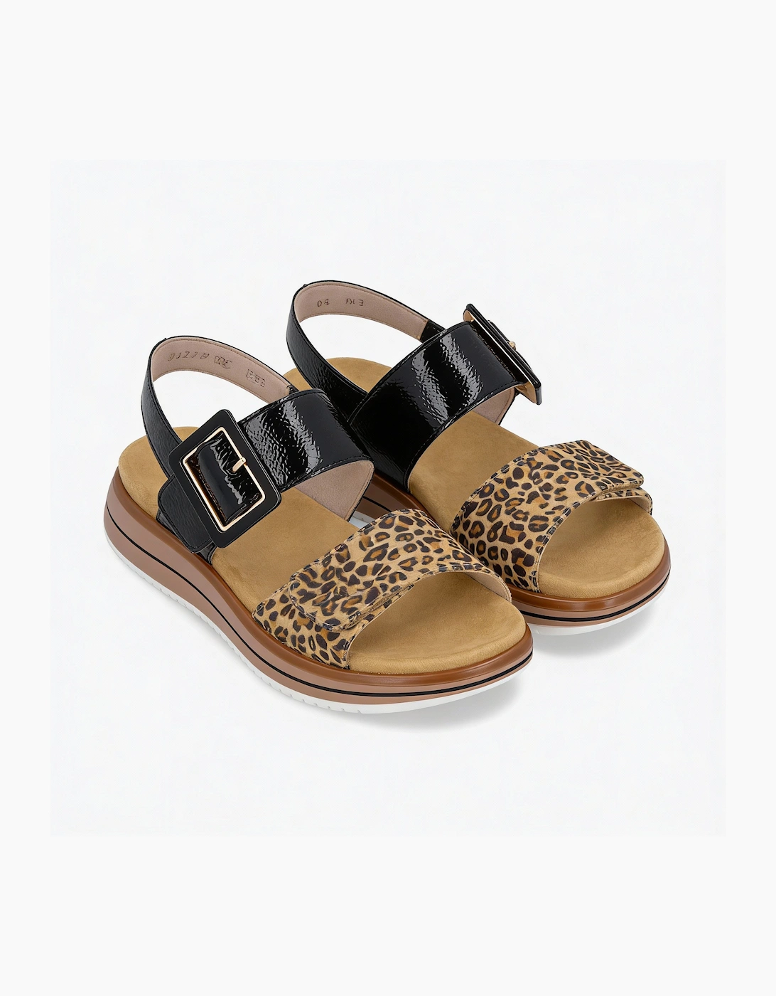 D1J53 Womens Ankle Strap Sandals Beige/Black