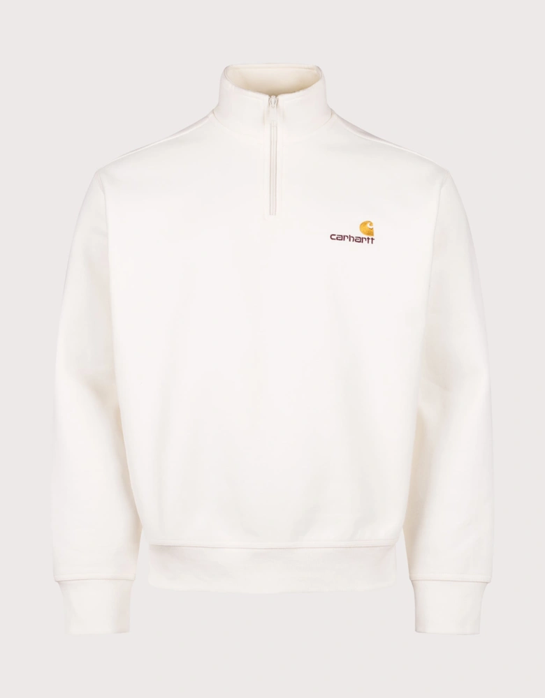 Relaxed Fit Quarter Zip American Script Sweatshirt