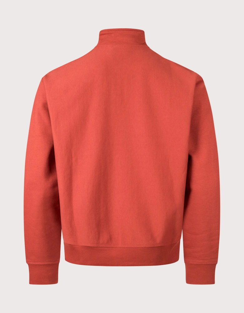 Relaxed Fit Quarter Zip American Script Sweatshirt