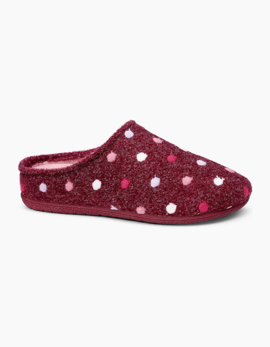 Hotter Women's Red Dotty Slippers - Size: 8
