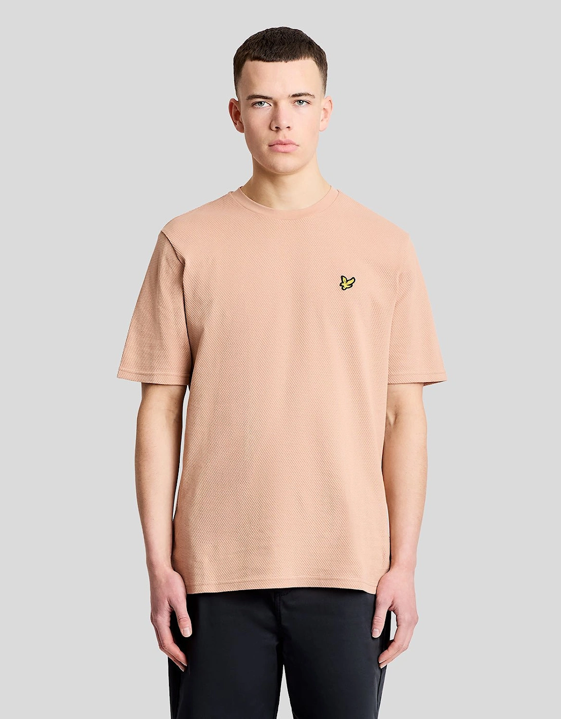 Lyle And Scott Men's Orange Textured Jacquard T-Shirt  34 Xs