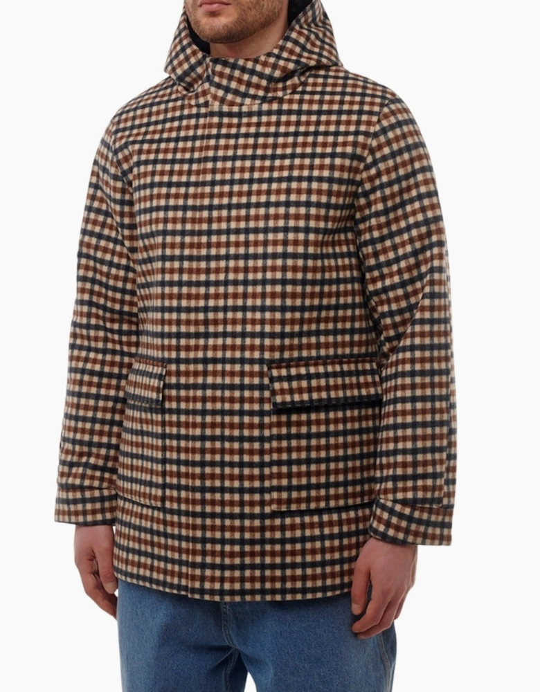 Active Wool Hooded Active Coat Club Check Jacket