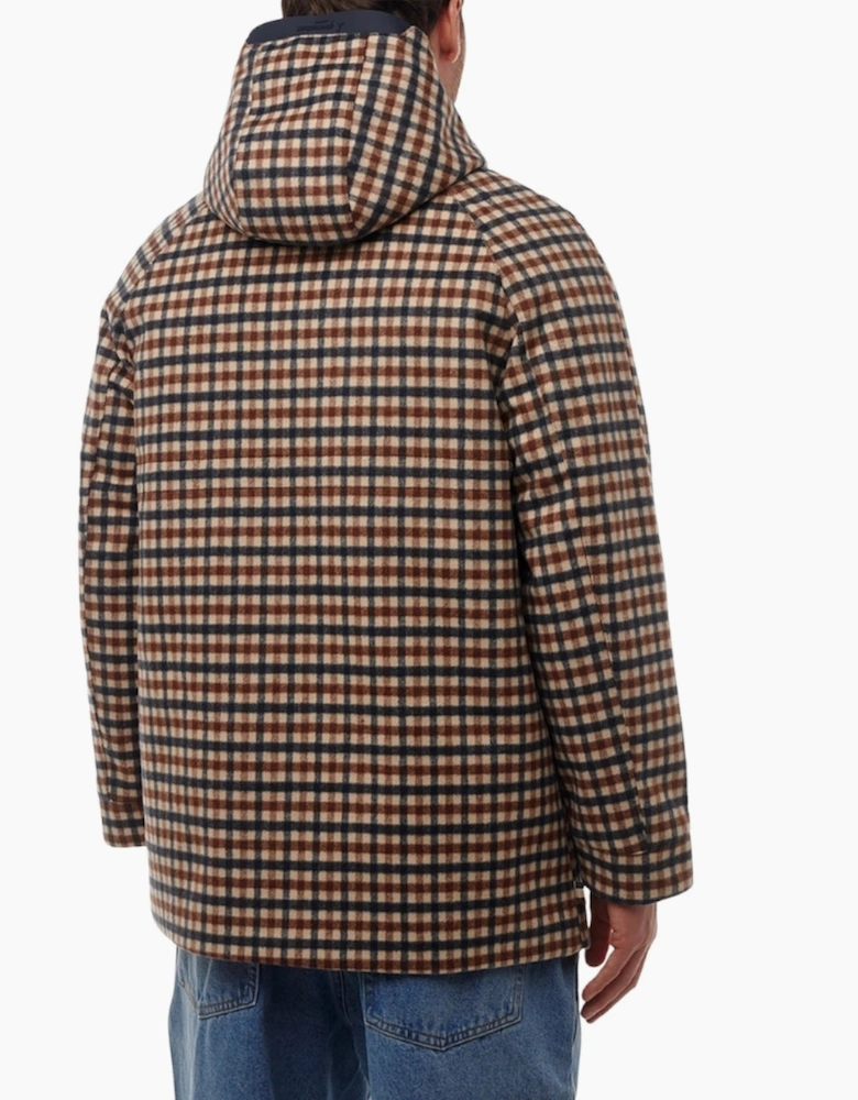 Active Wool Hooded Active Coat Club Check Jacket