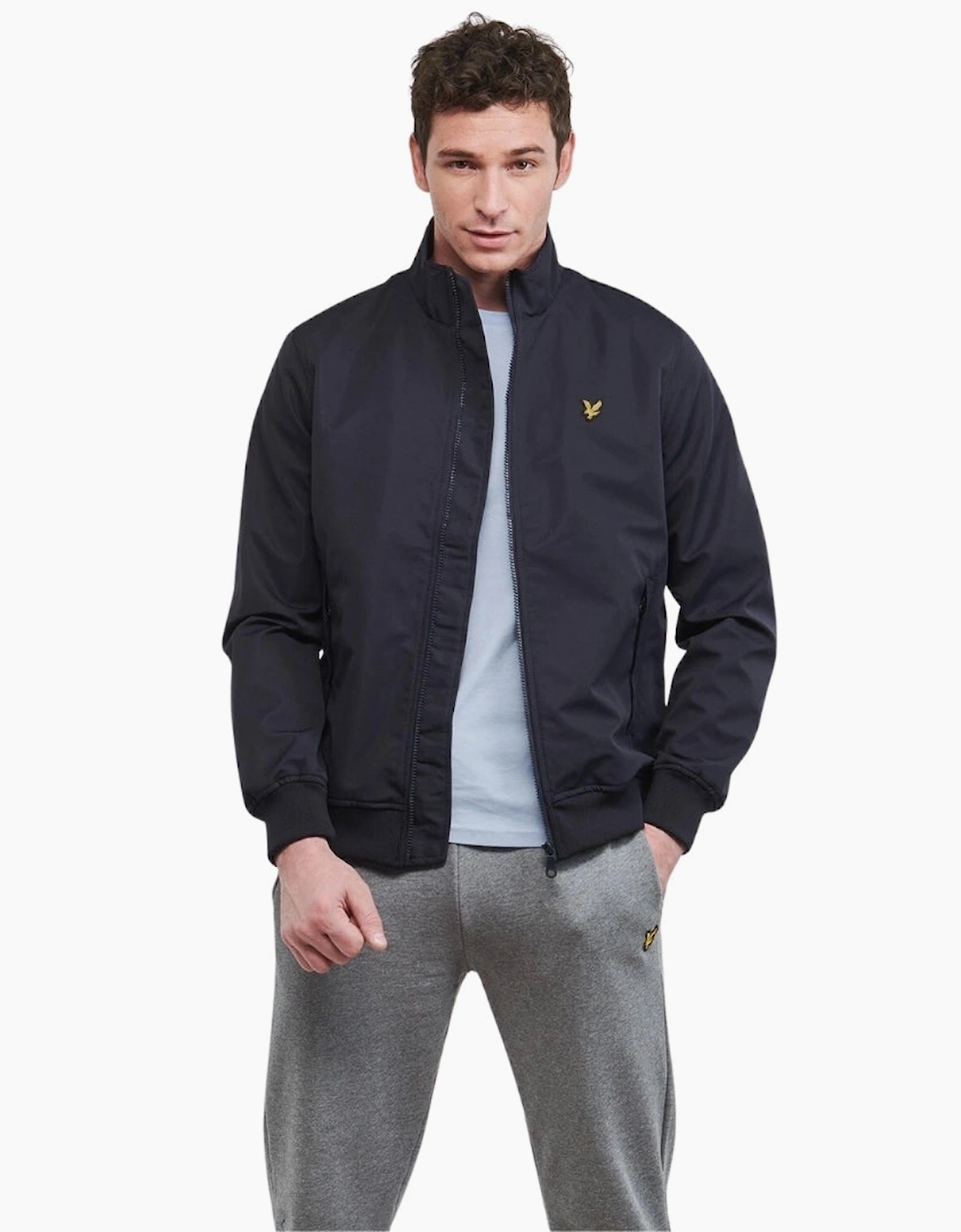Lyle & Scott Navy Blue Mesh Backed Funnel Neck Jacket