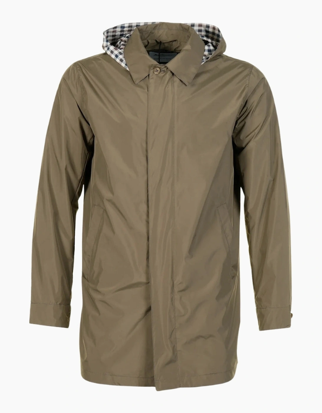 Aquascutum Men's Tan Active Packable Trench Army Green Jacket - Size: 38/Regular