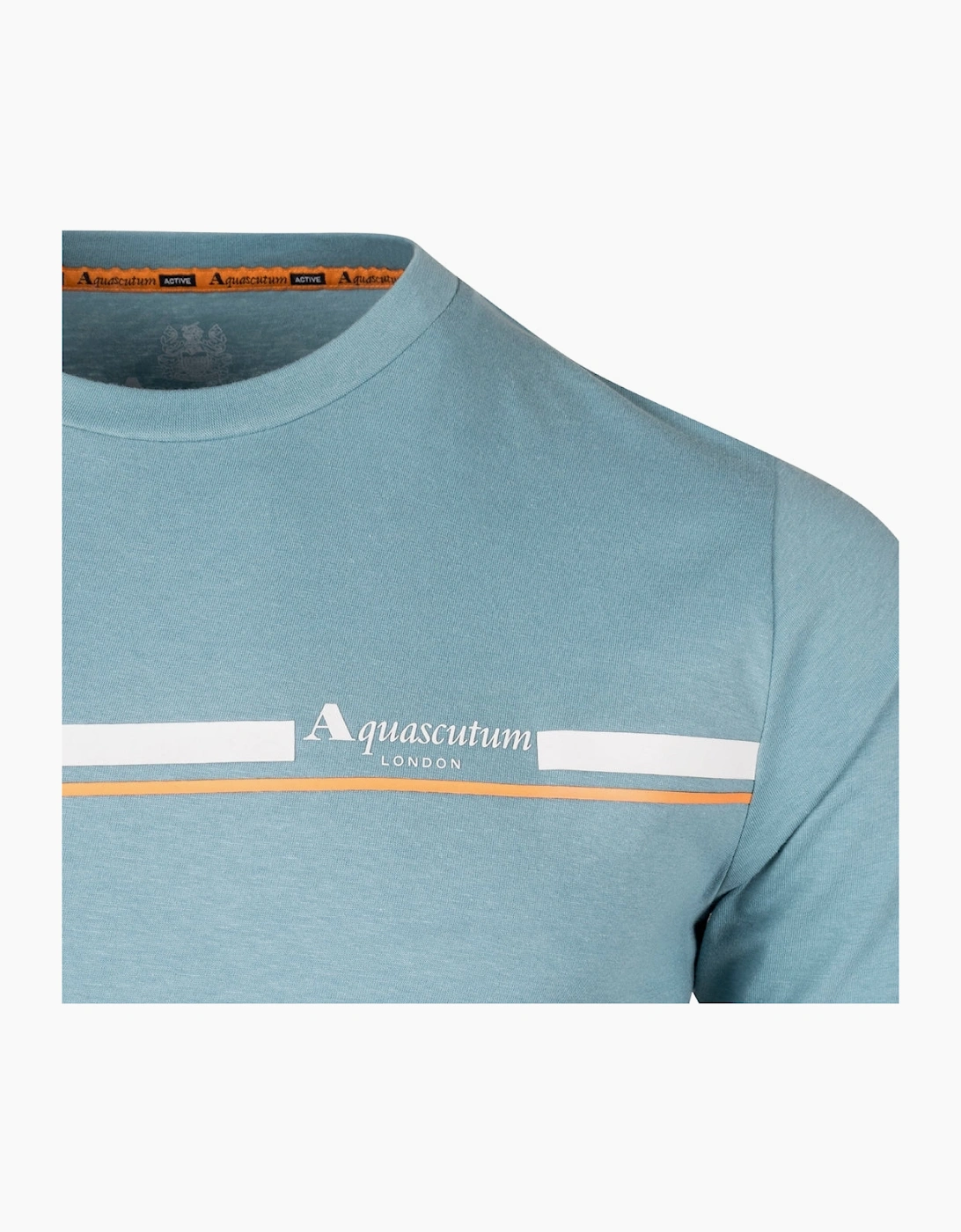 Active Cotton Stripes Avio Blue T-Shirt