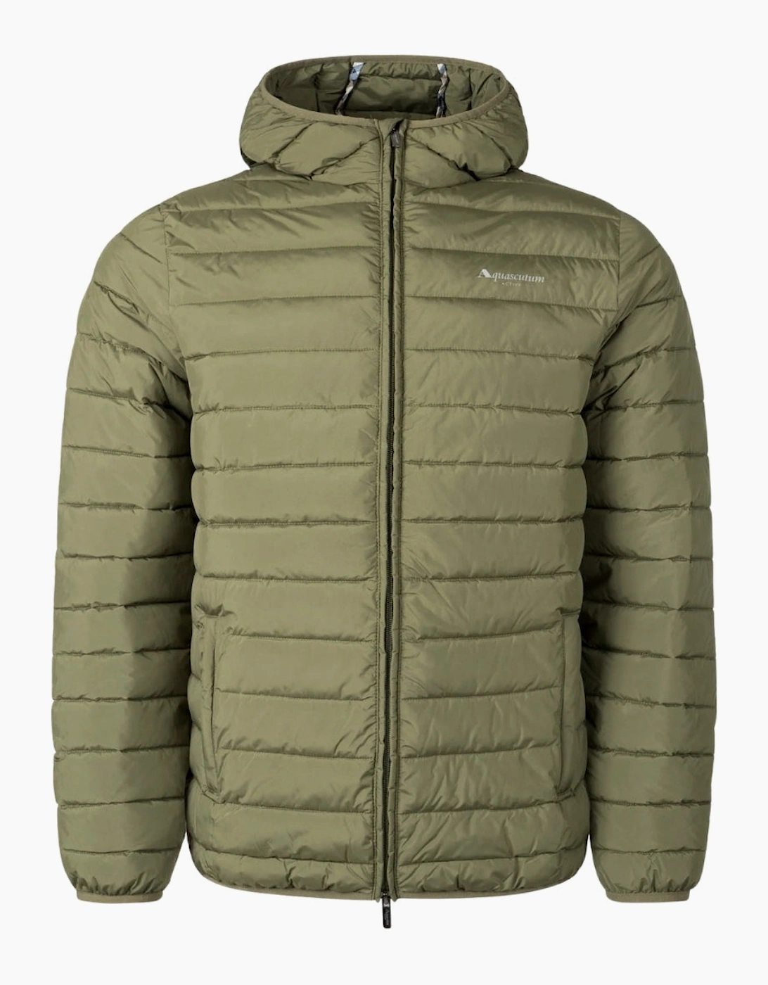 Aquascutum Men's Tan Active Rlg 100 Gr Army Green Hooded Jacket - Size: 44/Regular