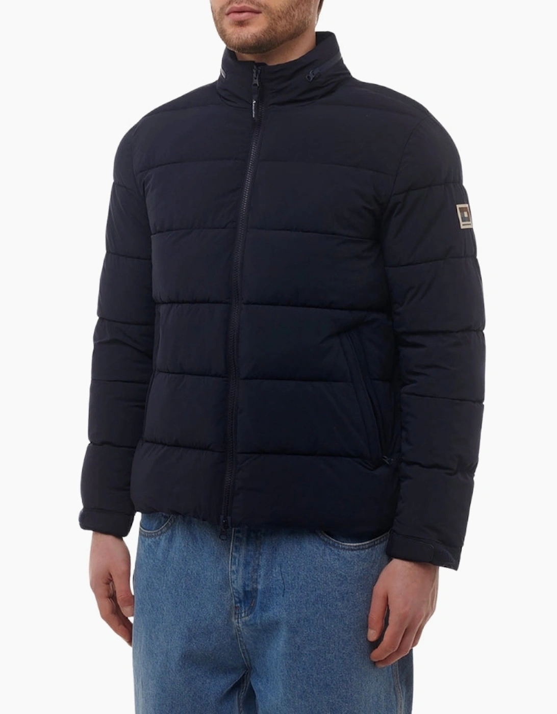 Active Sp Navy Blue Mockneck Puffer Jacket