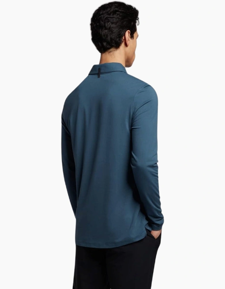 Lyle & Scott Blue Concealed Button LS Polo