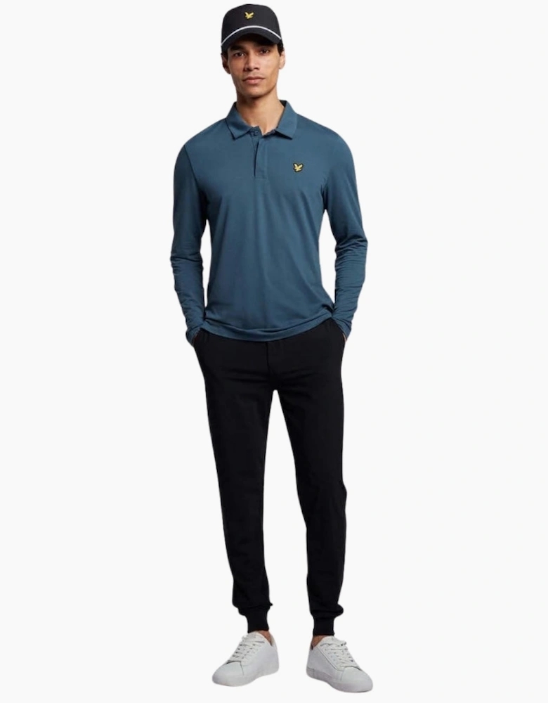 Lyle & Scott Blue Concealed Button LS Polo