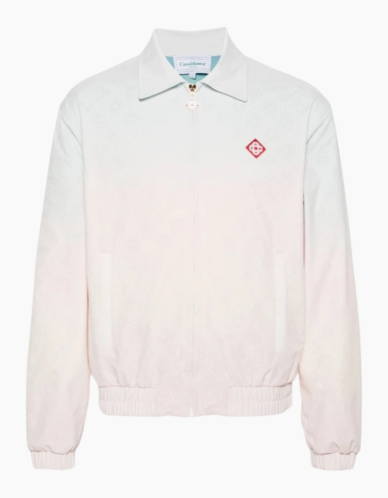 Monogram Perforated Laser Cut Gradient White Jacket