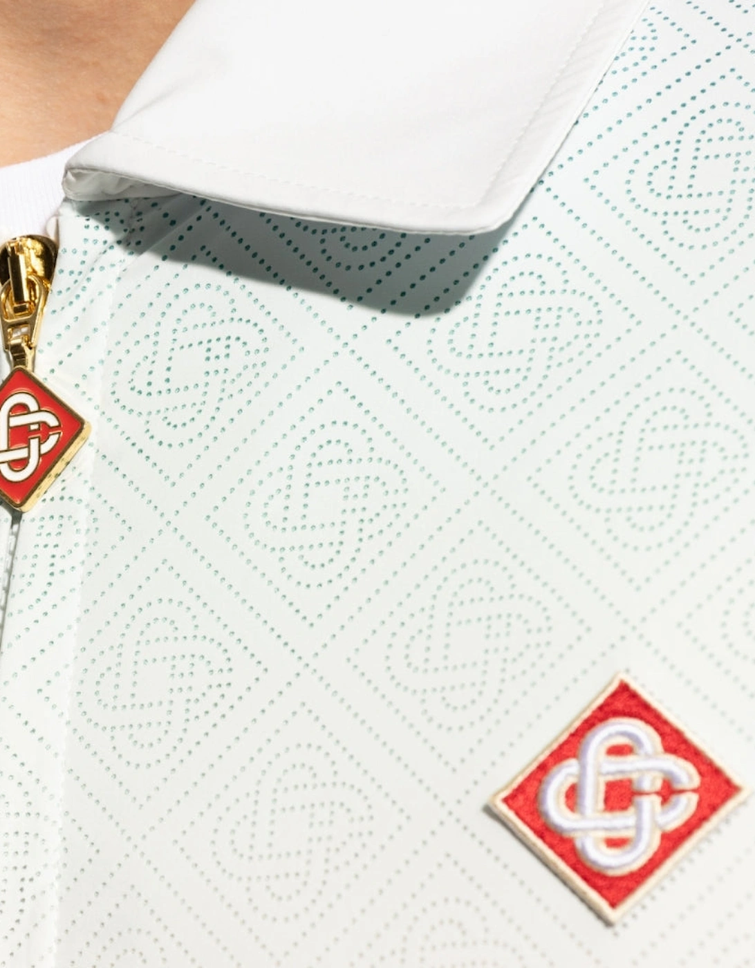 Monogram Perforated Laser Cut Gradient White Jacket