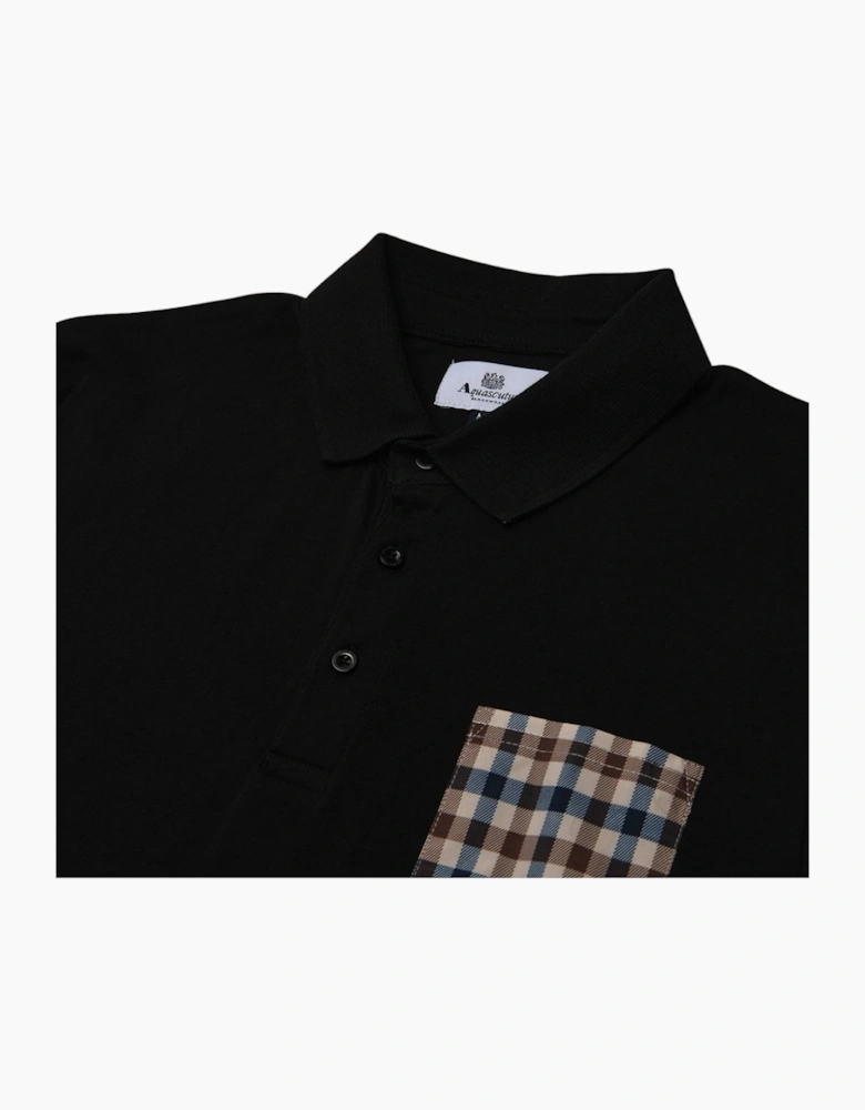 Active Beach Sailor Check Black Polo Shirt