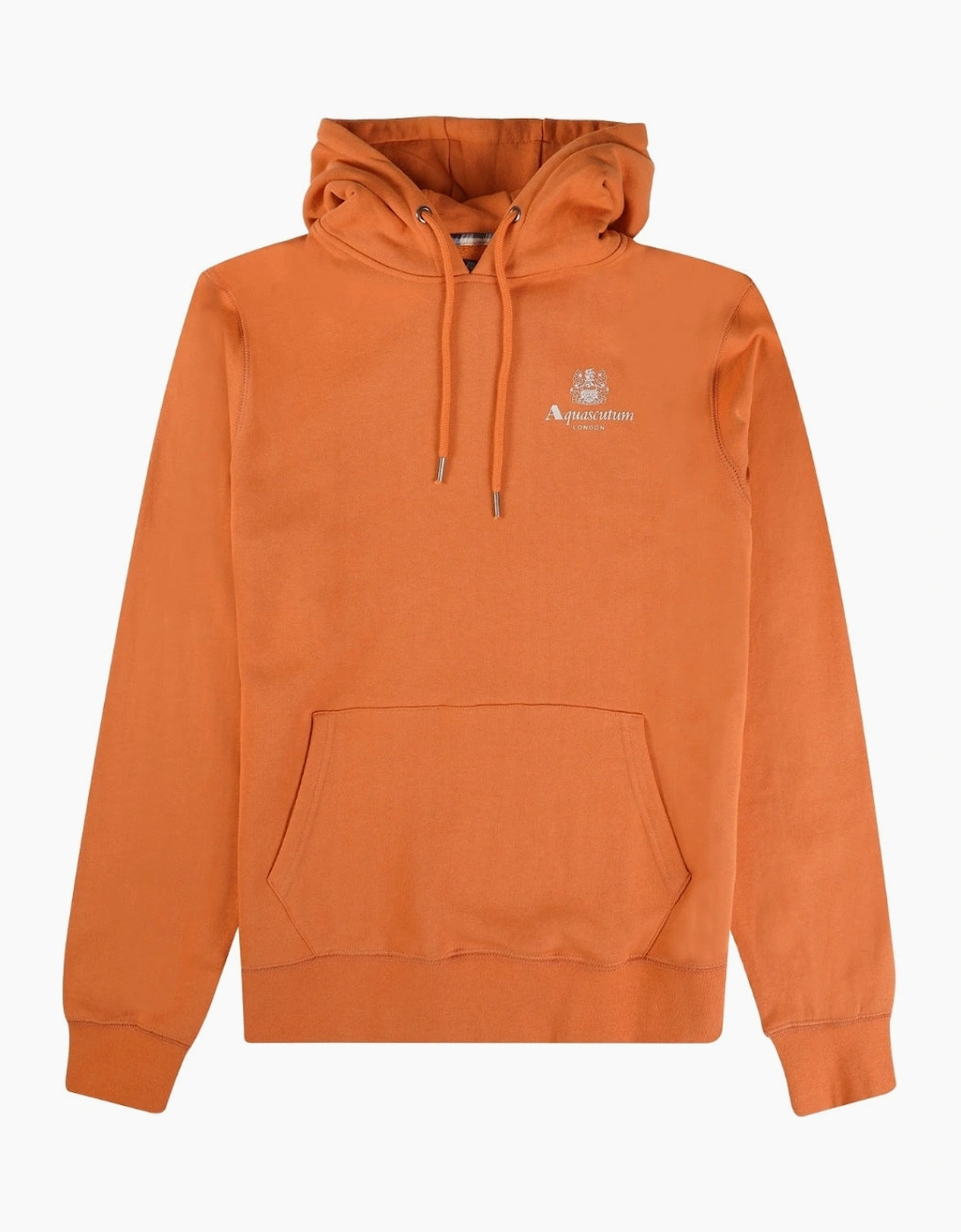 Aquascutum Men's Orange Active Small Logo Rust Hoodie - Size: 38