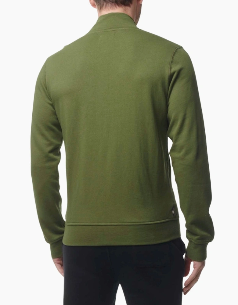Active Small Logo Full Zip Mock Neck Fleece Army Green