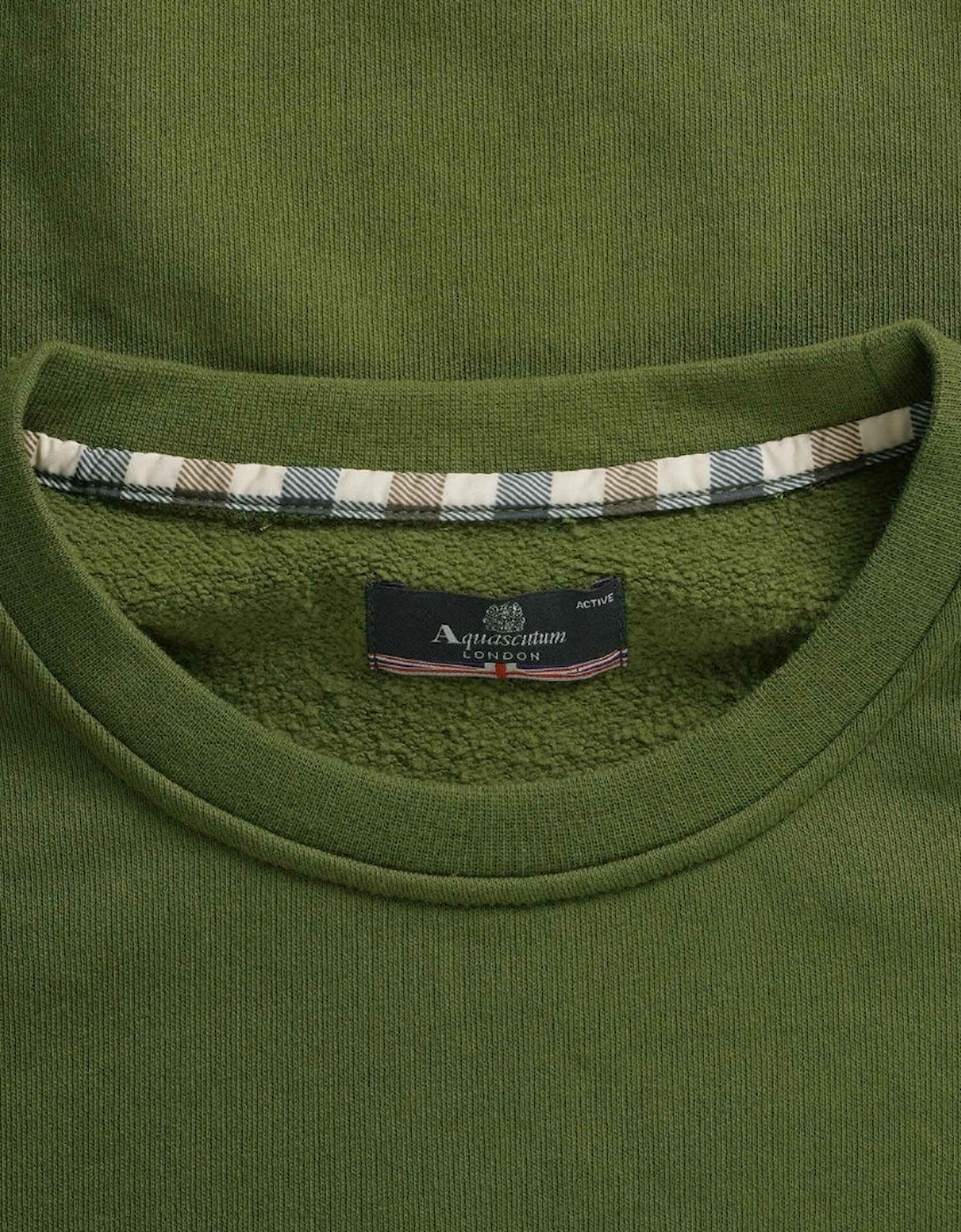 Active Big Logo Crew Neck Army Green Sweatshirt