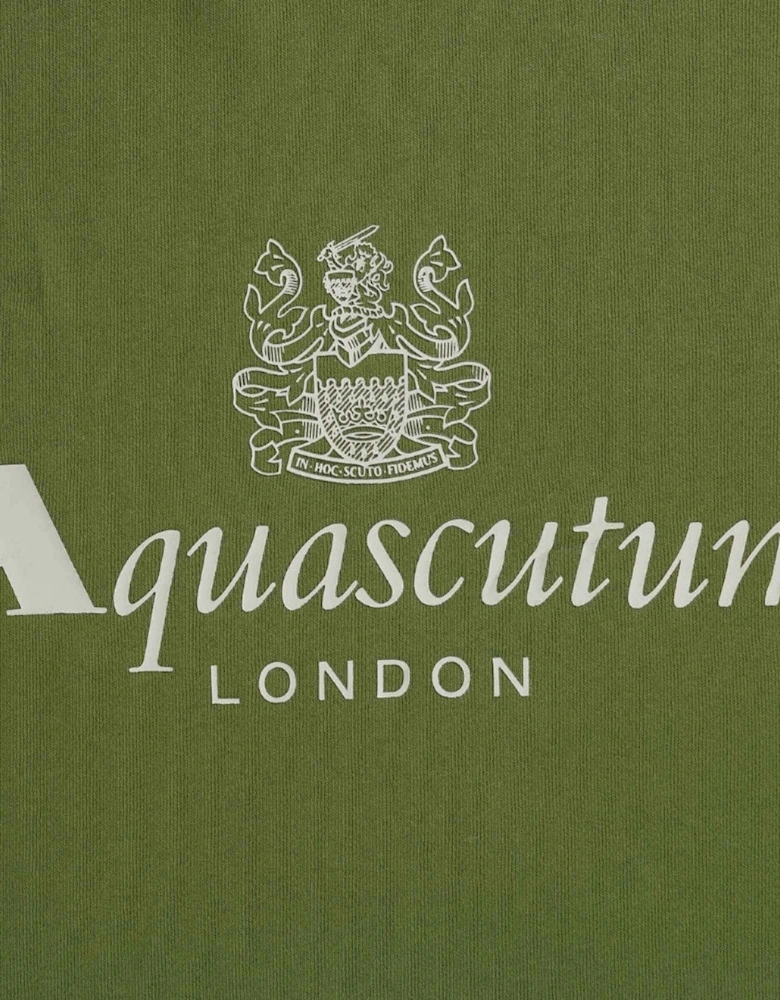 Active Big Logo Crew Neck Army Green Sweatshirt