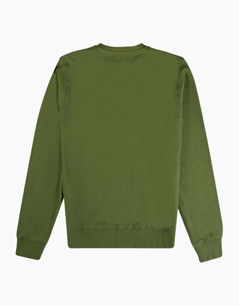 Active Big Logo Crew Neck Army Green Sweatshirt