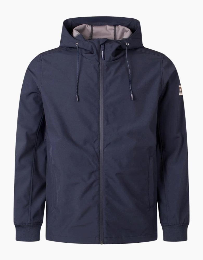 Active Navy Blue Shell Hybrid Hooded Jacket