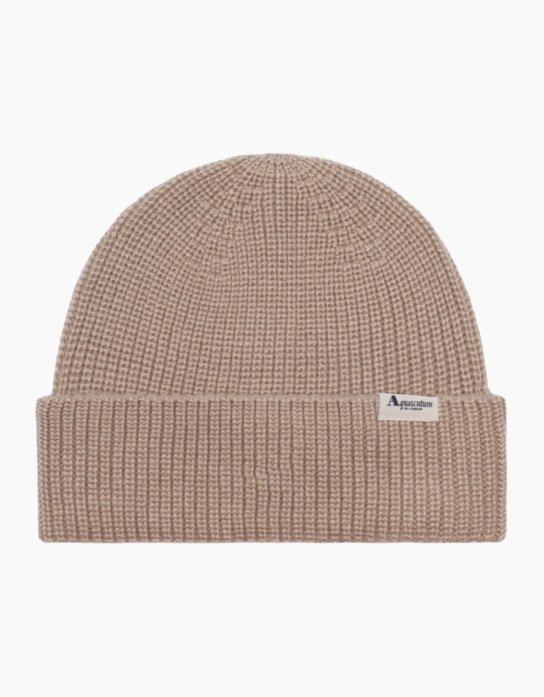 Active Logo Beige Beanie Hat