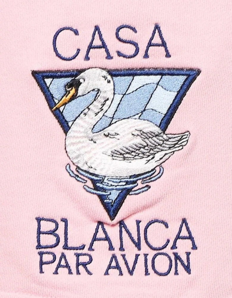 Embroidered Par Avion Pink Shorts