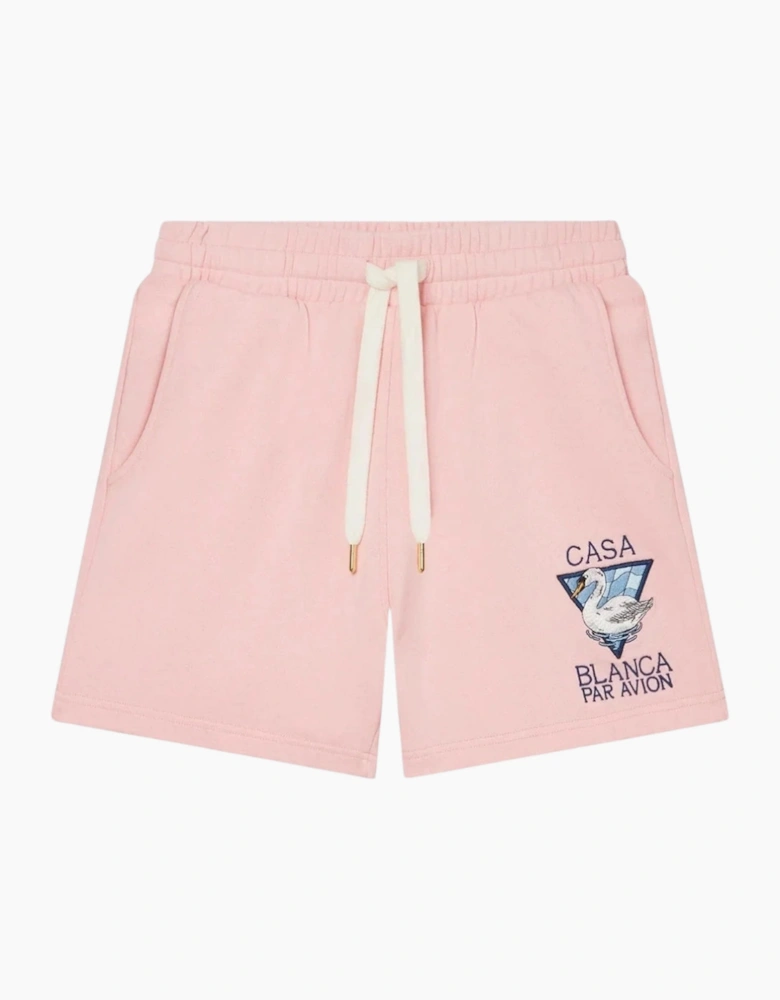 Embroidered Par Avion Pink Shorts